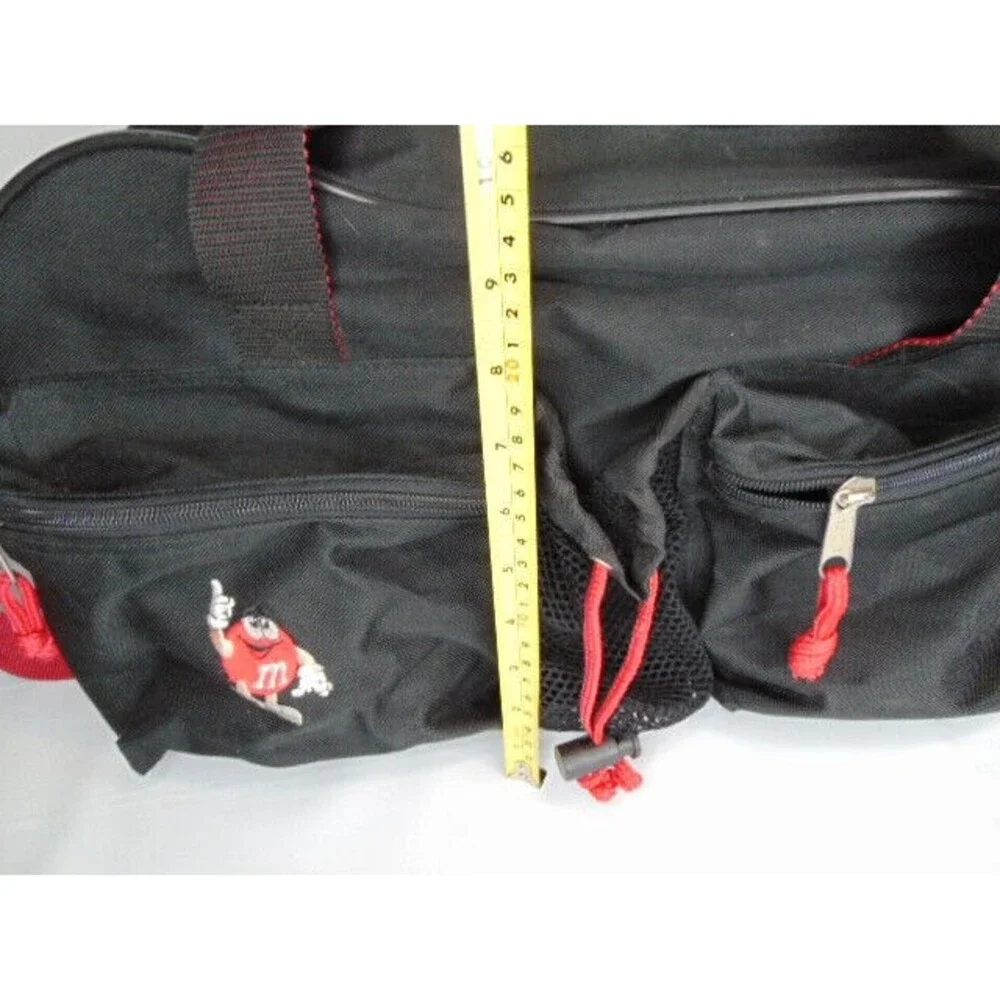 M&M Character Duffel Bag Gym Bag Red M&M Large Pockets Water Bottle Holder